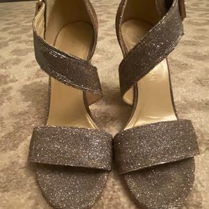 Stuart Weitzman cork heel sparkle shoes size 7 made in Spain